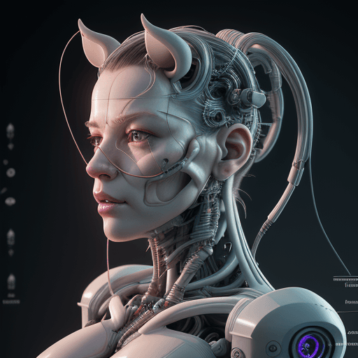 AI generated: Character Sheet, complex 3d render ultra detailed of a beautiful porcelain profile boar android face...