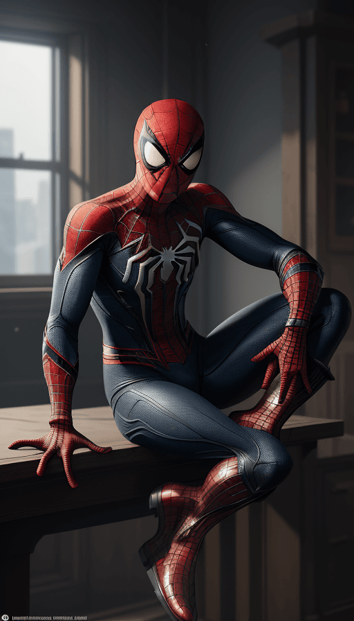 AI generated: boots on the table with the design and character of Spiderman is gold and red
dark, no watermark,no ...