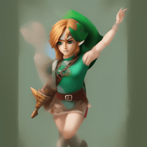 AI generated: femboy Link, from legend of zelda 