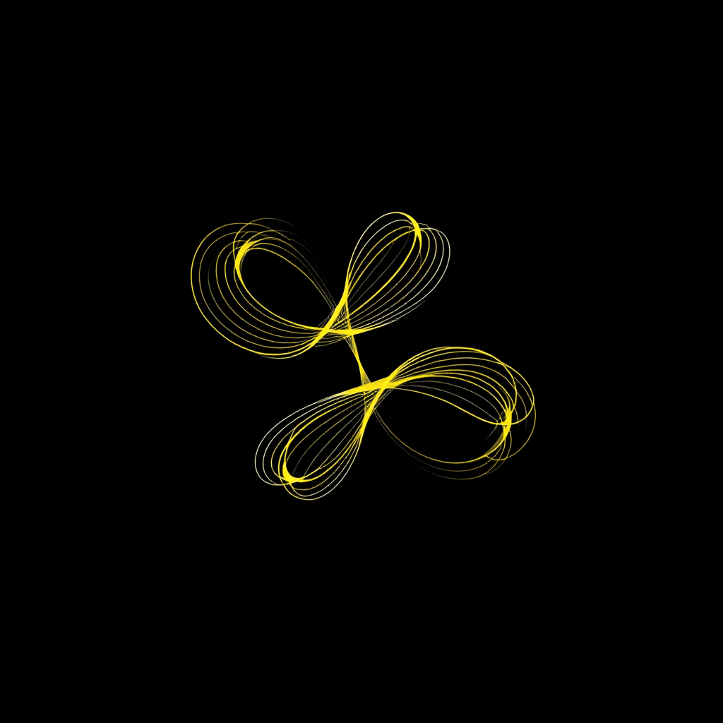 AI generated: "Design an abstract logo featuring a geometric infinity symbol made of interconnected lines and smoo...