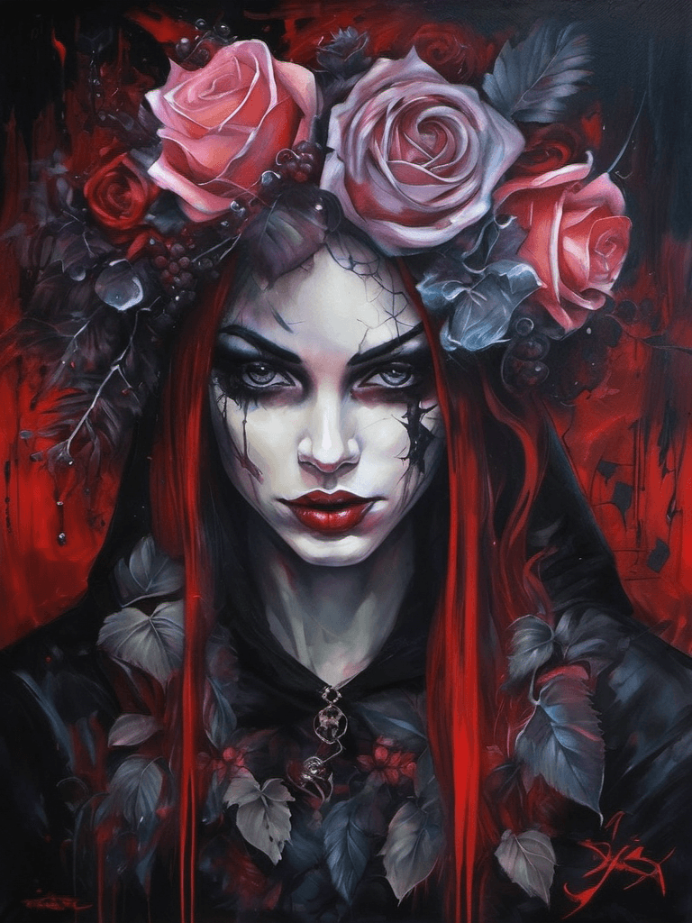 AI generated: by tanya shatseva, dark, psychopathic, gloomy, mad