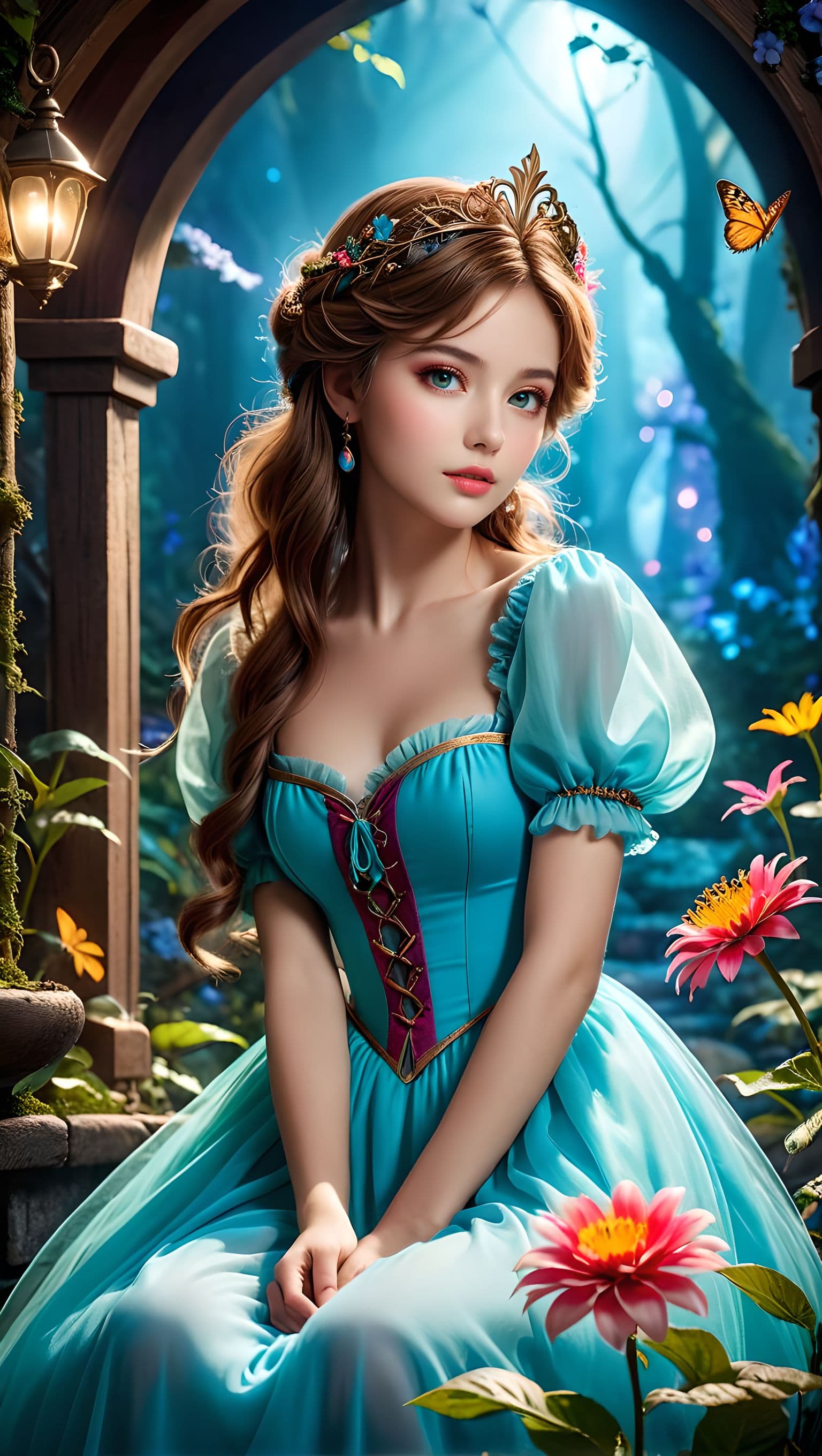 AI generated: (masterpiece:1.3), (best quality:1.1), reimagined fairytale character, (whimsical fantasy:1.25), (en...