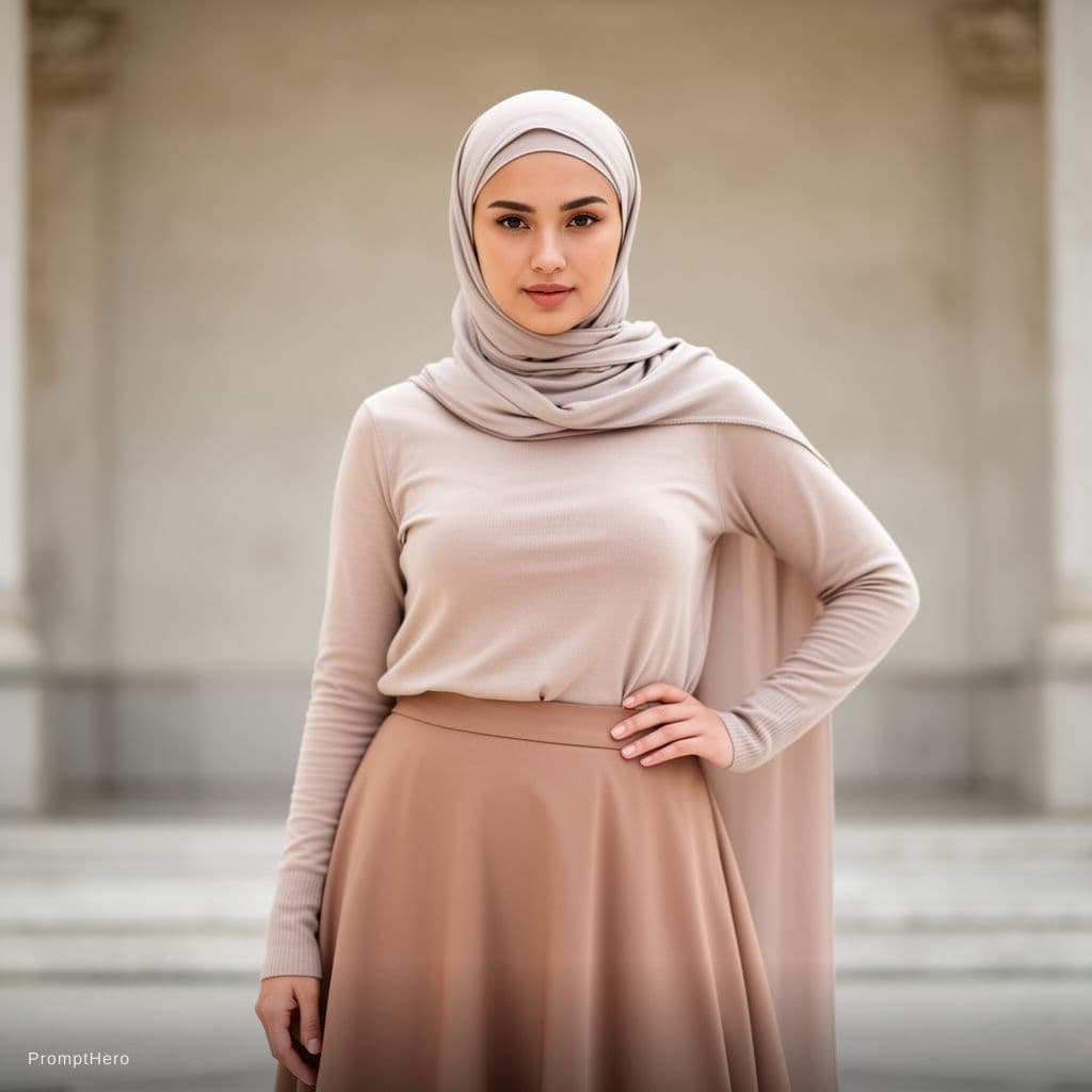 AI generated: Muslim woman showing her tits nude