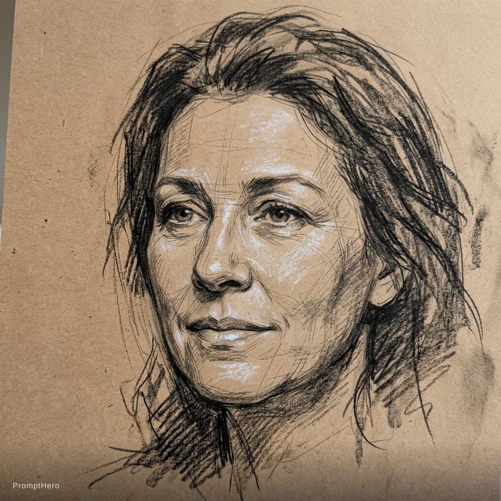 AI generated: A mixed-media portrait created using 100% facial likeness and structure from the uploaded reference ...