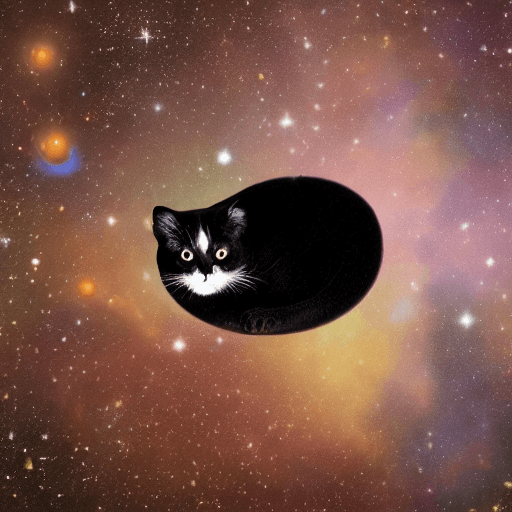 AI generated: Cat floating in a deep space
