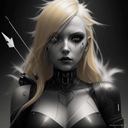 AI generated: Hyper realistic A beautiful and sweet cyberpunk blonde, a digital painting of a woman with Love Make...