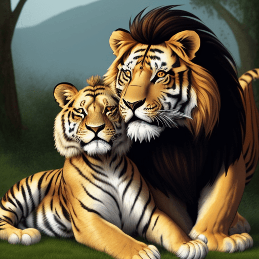 AI generated: a lion and a tiger