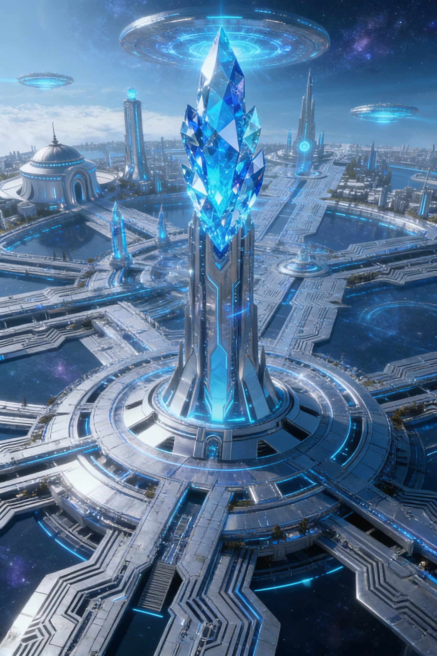 AI generated: Create an Advanced AI Futuristic Mega City of government and control. A Massive scaled city with art...
