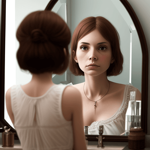 AI generated: woman reflected in the mirror