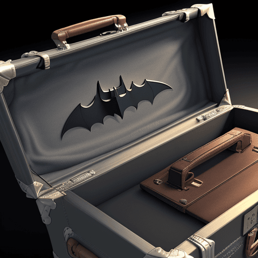 AI generated: a very detailed suitcase in the style of Batman
, 32k, closeup, trending on poltcount 3D, game --v 5...