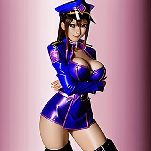 AI generated: Mai Valentine (the character from Yu-gi-oh) dressed up in a sexy cop costume
Realistic  