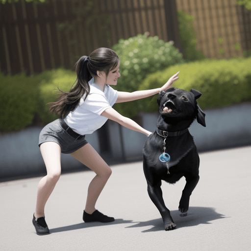 AI generated: mise dancing whit a dog black