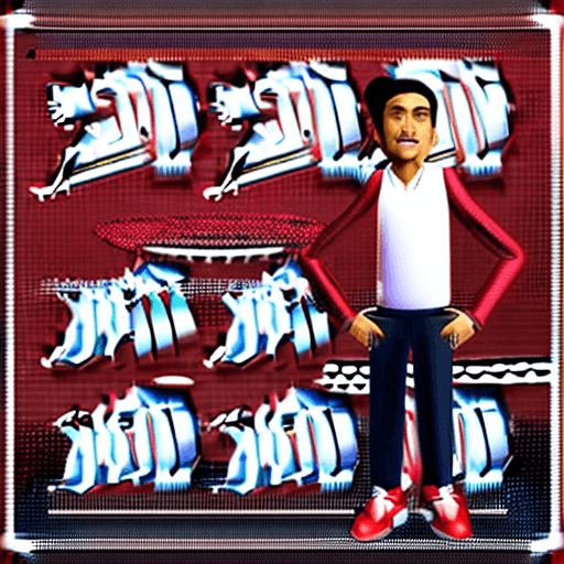 AI generated: realistic 4d caricature of indonesian man aged 35 years old, thin body, tall, wearing plain shirt re...