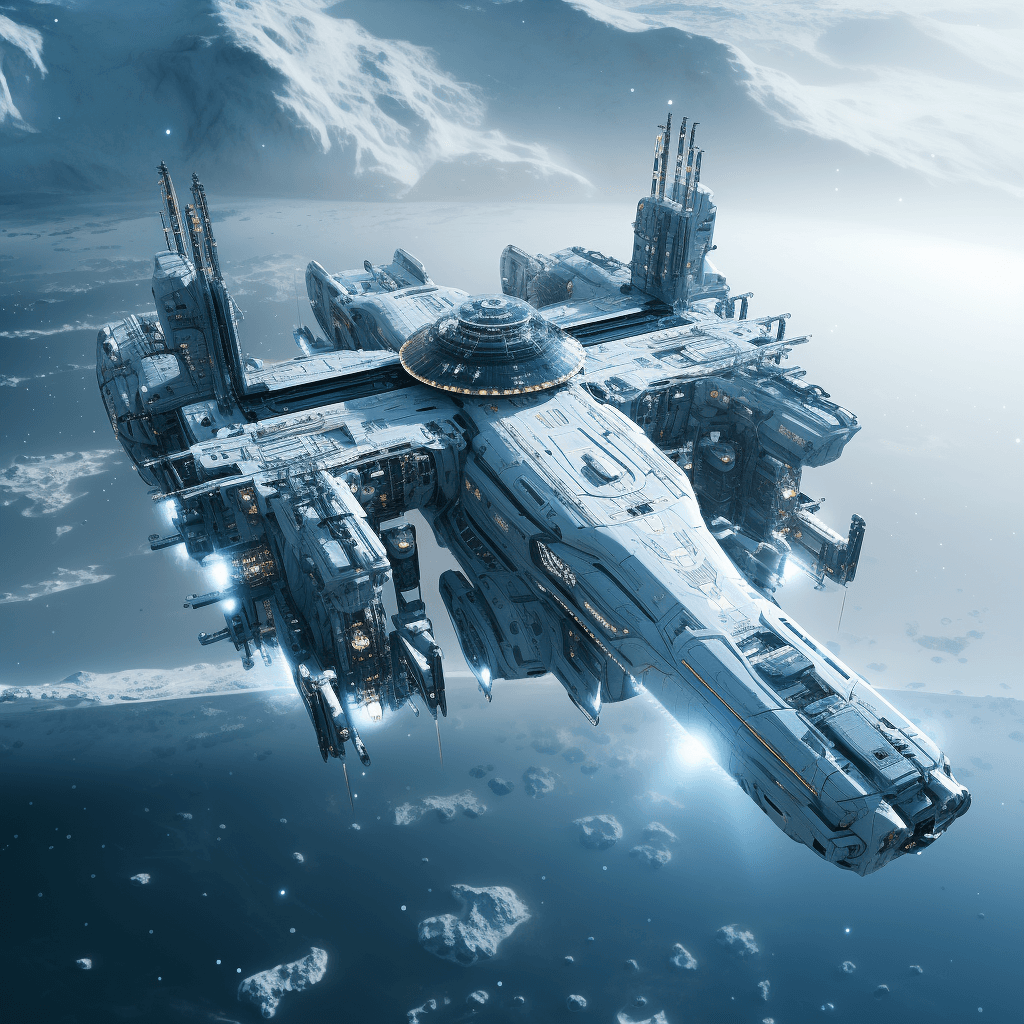 AI generated: spacecraft in action, star wars, in the style of olympus af-1 (aka olympus infinity), cinematic stil...