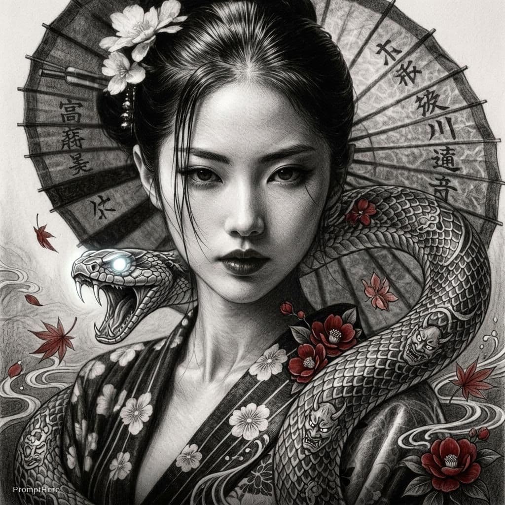 AI generated: MAKE THE IMAGE I HAVE ATTACHED INTO A EPIC HYPERREALISTIC IMAGE ADD A EPIC ANGRY SNAKE WITH A WHITE ...