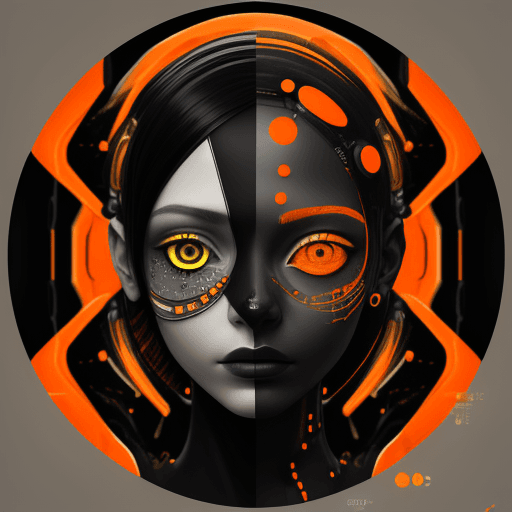 AI generated: artistic, collage, portrait, front, synthetic human, complexity with details, eye detailing, limited...