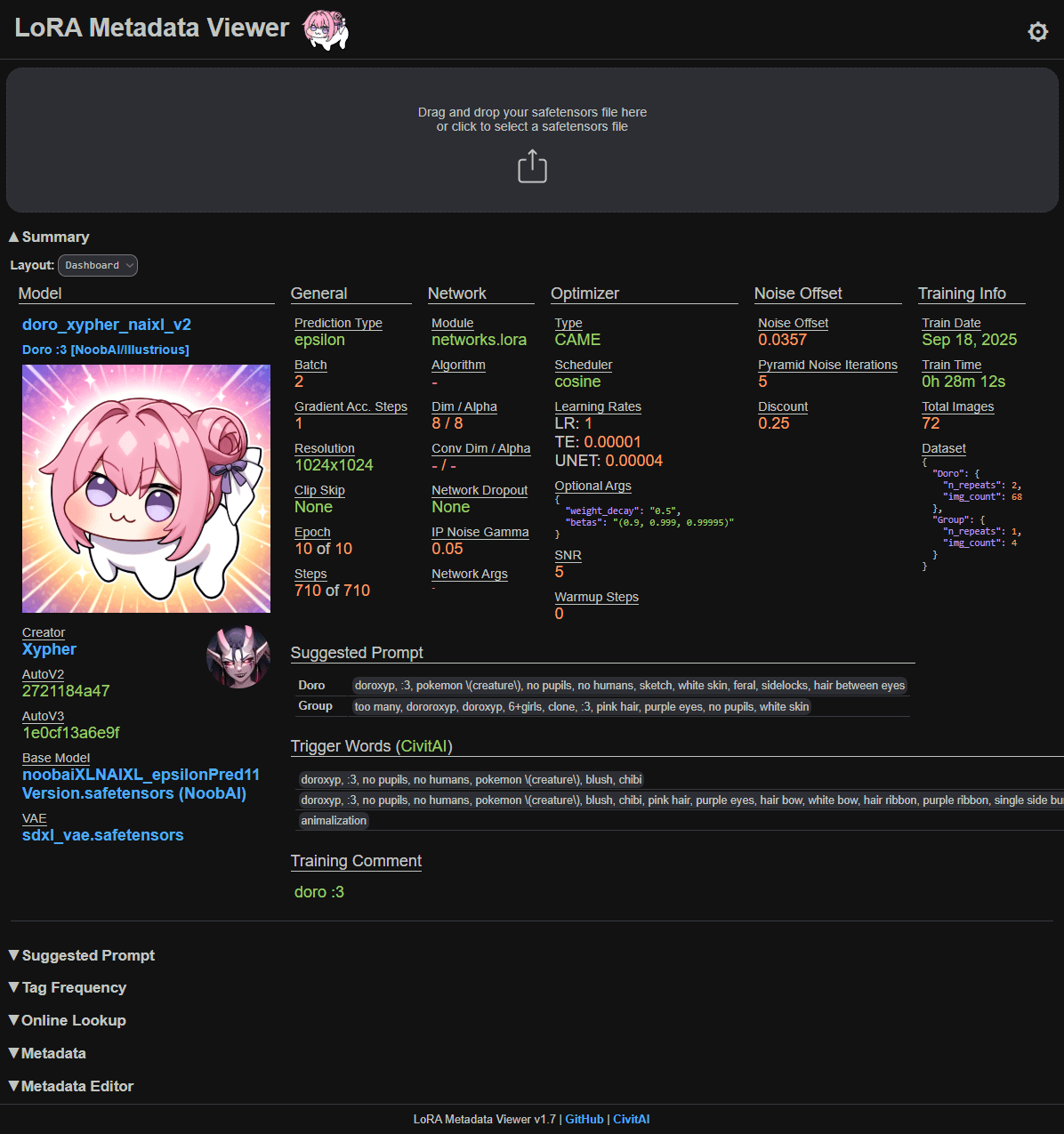 LoRA Metadata Viewer/Editor - Image 1