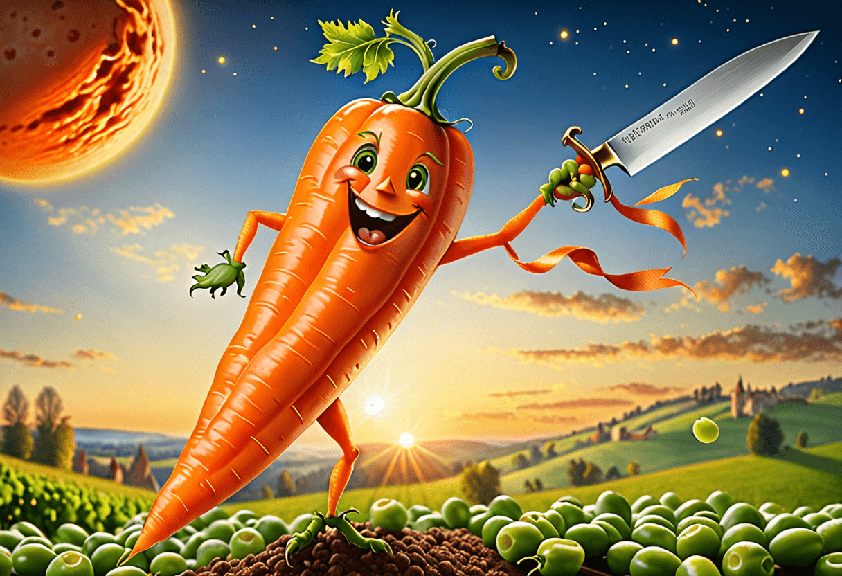 AI generated: renaissance art by Matthias Grünewald and (Robert Henri:1.0) , Octane render, psychotic carrot with ...