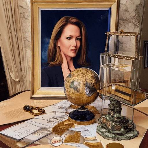 AI generated: A realistic vision board depicting a successful businesswoman surrounded by symbols of her aspiratio...