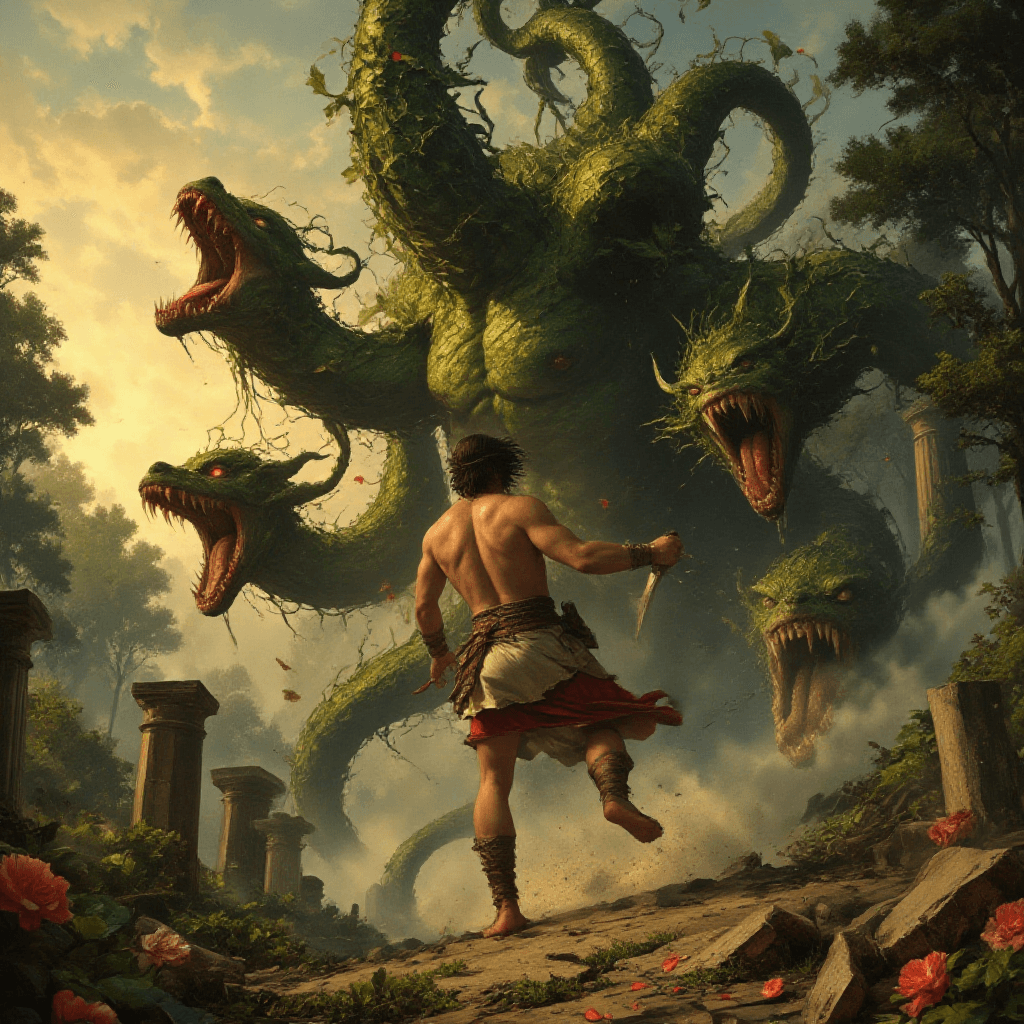 AI generated: Epic battle scene::1.5  
ancient Greek warrior in a flowing linen chiton and leather sandals, no he...