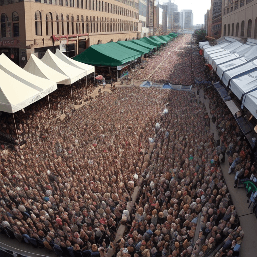 AI generated: concert&market,
