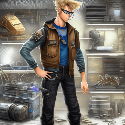 AI generated: young male human. Nordic-looking, Medium-long blond hair and skinny body type. Clothes are a mix of ...