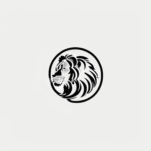 AI generated: r Minimal linear lion logo, side view, vector 