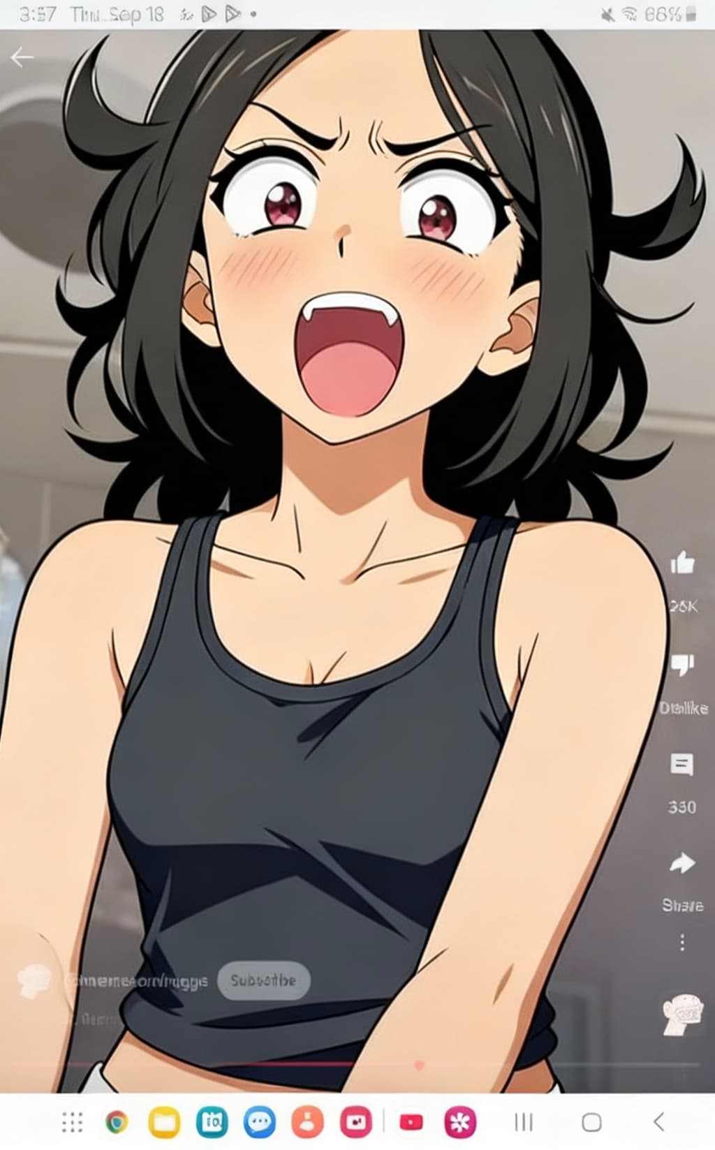 AI generated: A girl Aheago in a tank top

