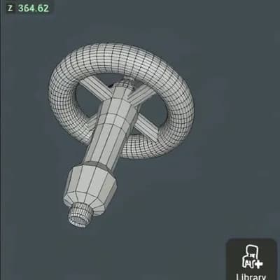 AI generated video: •  Circular Wheel: This is the main component. It likely represents a handle that can be rotated.
...