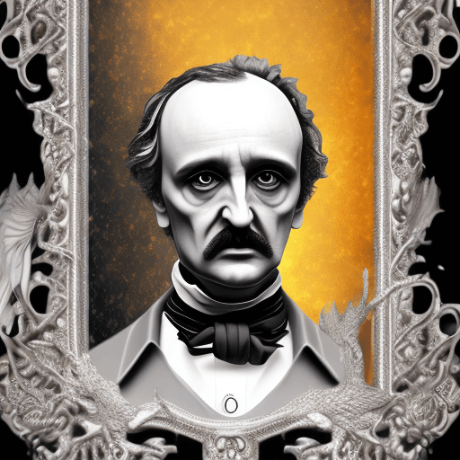 AI generated: hologram of hybrid of edgar allan poe and crow, vogue aesthetic, crazy edgar allan poe, model watchi...
