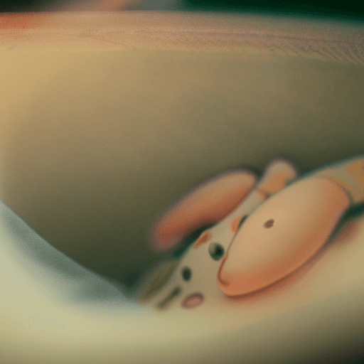 AI generated: [A tiny red dragon sleeps curled up in a nest on a medieval wizard's table]. Shot with a macro lens ...