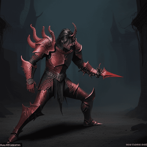 AI generated: full body action shot, a man who is a paladin in hell, in the style of james cameron, dnd characters...