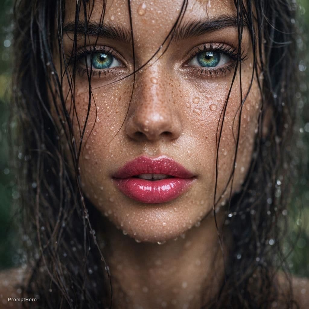 AI generated: {
  "subject": {
    "type": "female model",
    "expression": "pink bold lips",
    "eyes": {
...