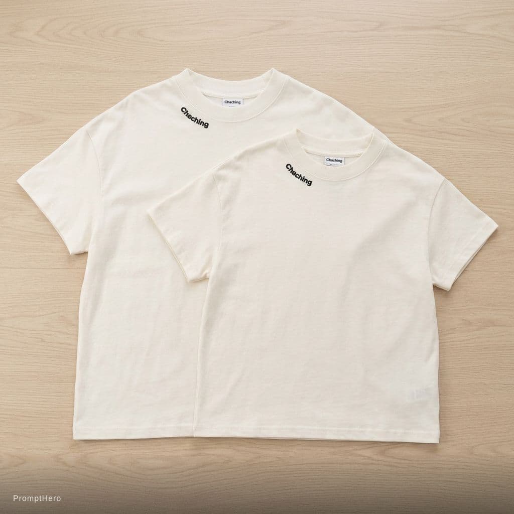 AI generated: White short-sleeved t-shirt, couple shirt