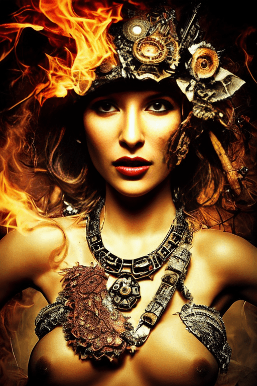 AI generated: skin from chaos, dark atmosphere, dust explosion inside, 18mm lens F1.8 {big breasts:0.3}{full portr...