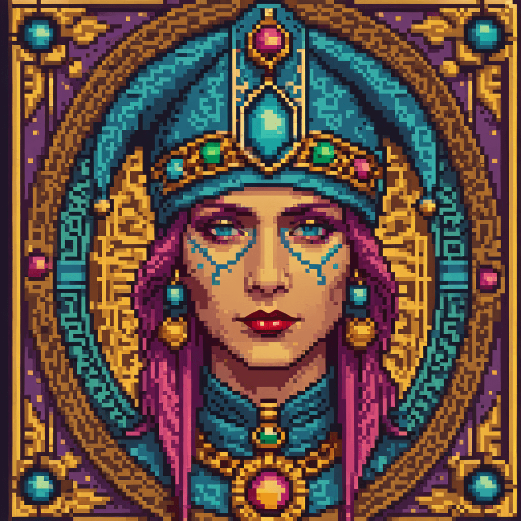 AI generated: Tarot card with intricate detailed frame around the outside |portrait of cyberpunk head with jester ...
