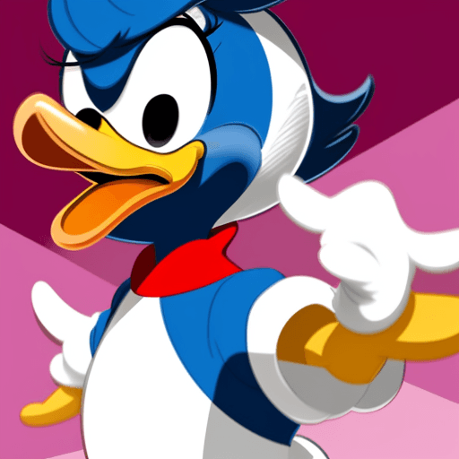 AI generated: donald duck qui dance avec emma wattson