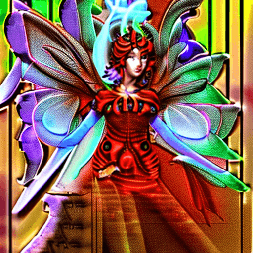 AI generated: Sanctuary, Temple, Devil fairy(female), dark magic, Devil soul, Jinn, Demon, divine, clean skin, par...