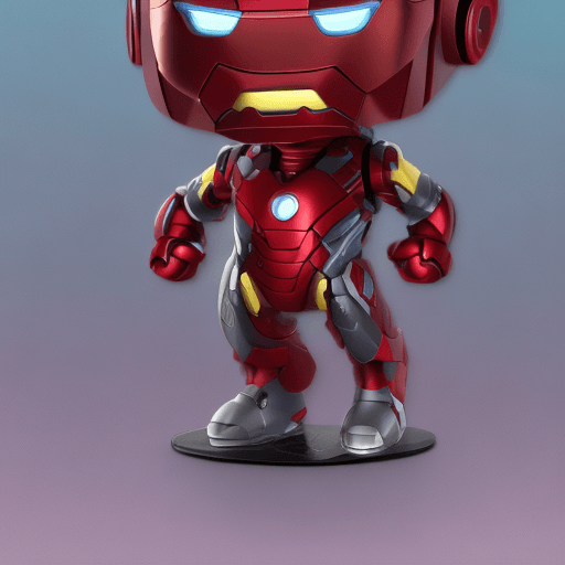 AI generated: Chibi Iron Man figurine, modern Disney style