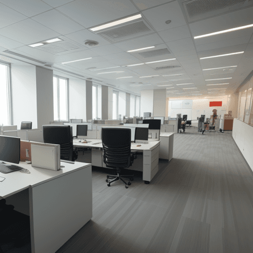 AI generated: Backoffice of a bank