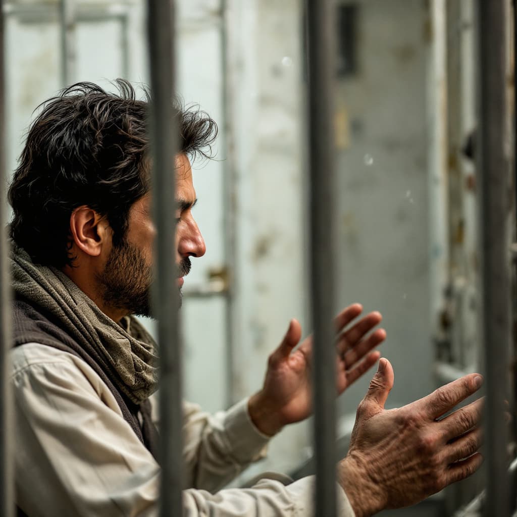 AI generated: High resolution photography  imran khan in jail praying allah