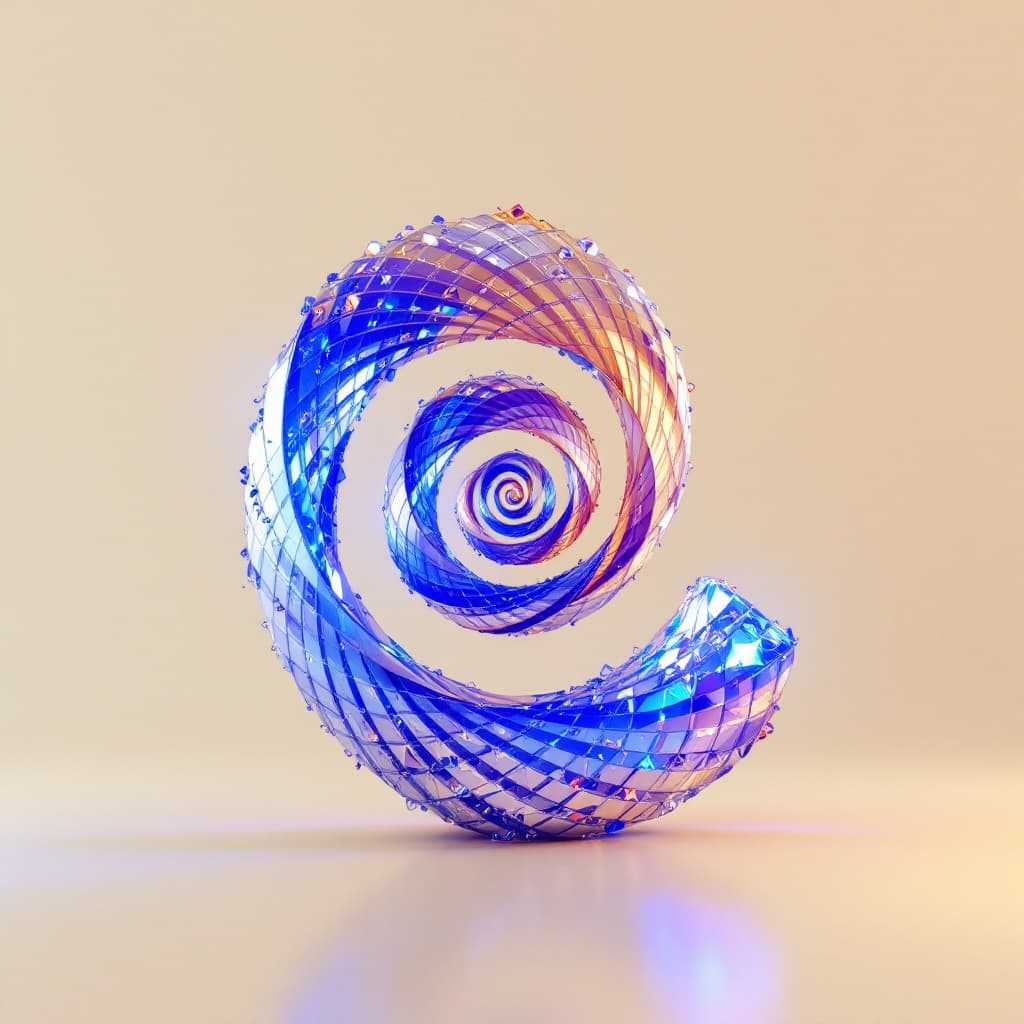 AI generated: 
spiral  BIOLUMINICENTE AZUL uhd 3d minimalista 

