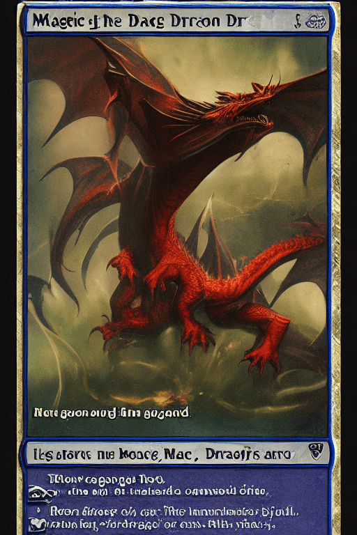 AI generated: magic the gathering card, dragon,