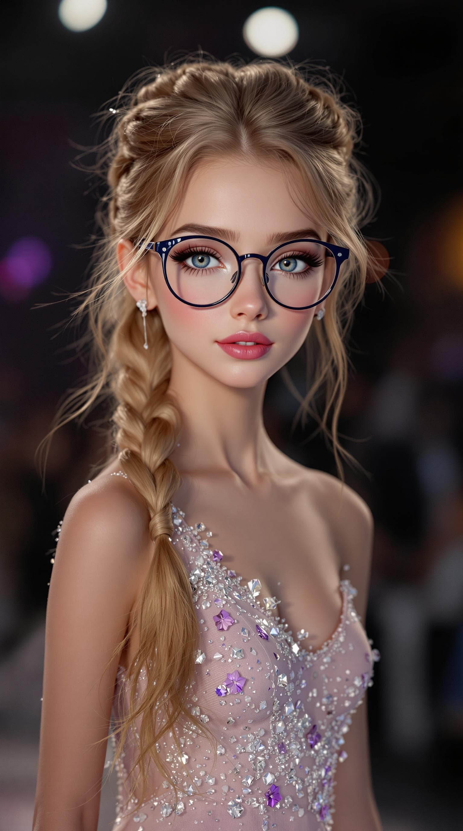 AI generated: A professional photograph of the most beautiful third-grade girl in the world, participating in a be...