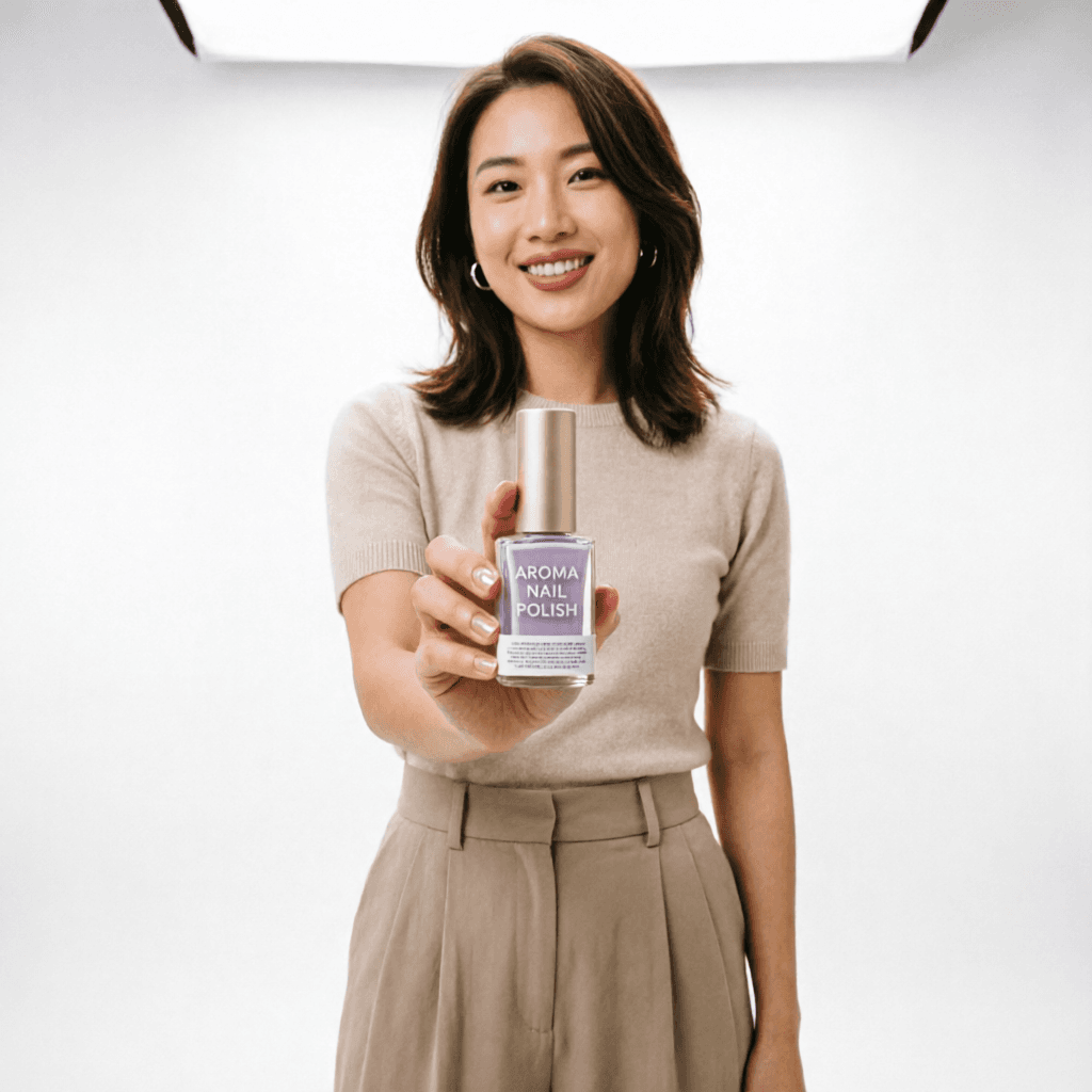 AI generated: Can you combine this picture with this other picture?And can you make sure I see the name aroma nail...
