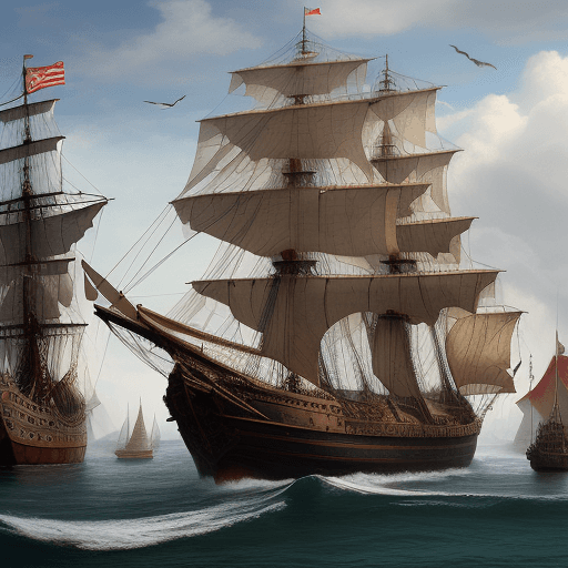 AI generated: .A majestic medieval ship arrives in it's harbor