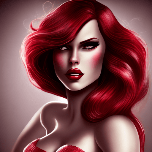AI generated: Jessica Rabbit beautiful charismatic girl,athletic body, gorgeous figure, interesting shapes, full b...