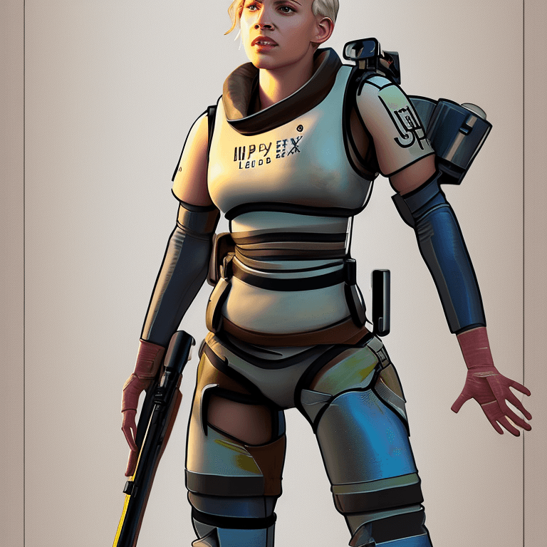 AI generated: hyperrealistic full length portrait of gorgeous watson from apex legends | blonde | detailed gorgeou...