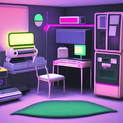 AI generated: Design a 3D model using Blender that captures the essence of a young person's bedroom in the 1980s. ...