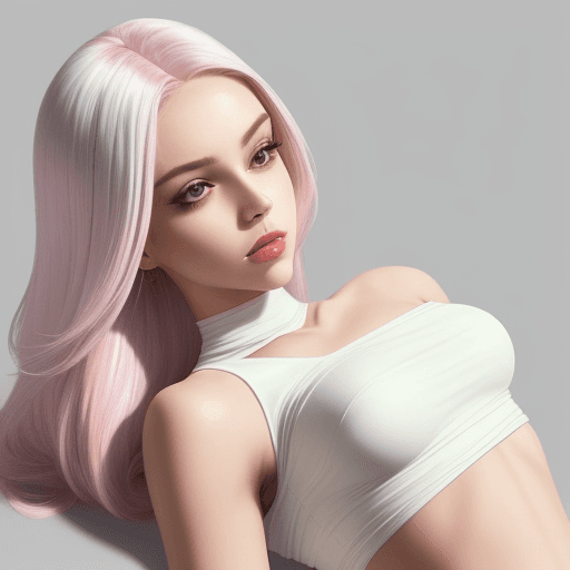 AI generated: a beautiful woman in a white crop top, in the style of light white and dark silver, y2k aesthetic, f...